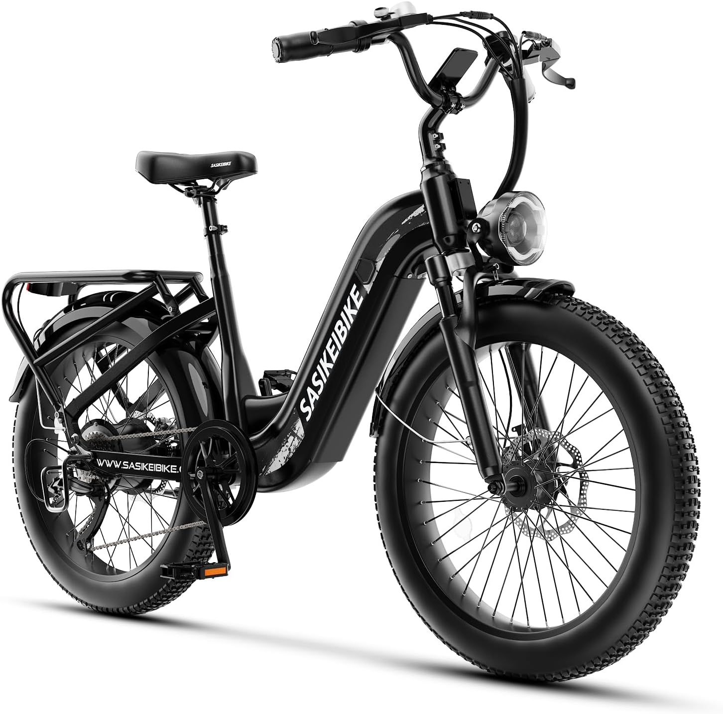 1500W Motor Electric Bike for Adults & Teenager, 48V 20AH Removable Battery Ebike, 24inch Fat Tire Electric Bicycle, Step-Thru E Bike for Commuting & Mountain, Front Suspension