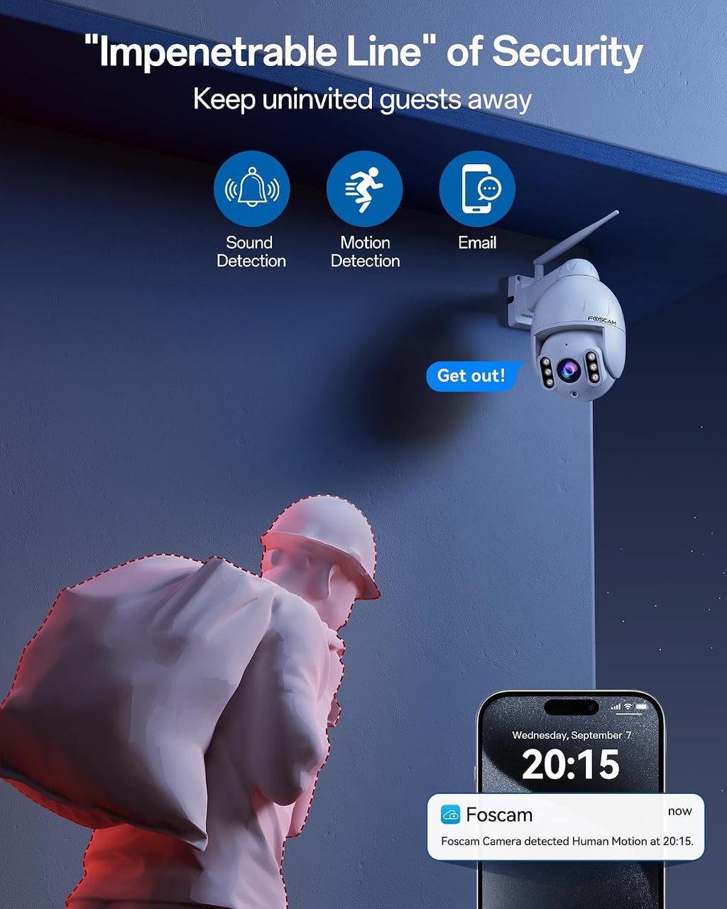 FOSCAM SD4 2k 4MP Outdoor Security Camera, 5G/2.4GHz WiFi PTZ IP Surveillance Camera with 4X Optical Zoom, Smart AI Human Detection, 2-Way Audio, 165ft Night Vision, CMOS Image Sensor, IP66