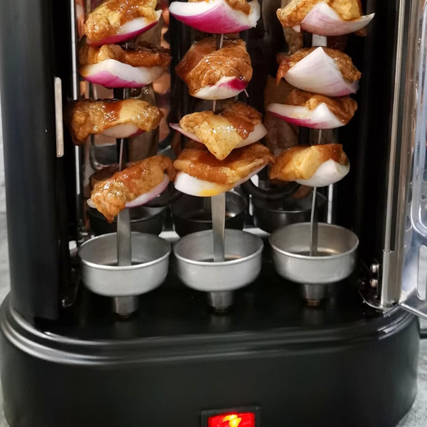 Electric Multi-Function Smokeless Vertical Rotisserie Oven, Automatic Rotating BBQ Grill for Home Use, Shawarma, Kebabs, Vegetable & Meat Roasting, Countertop Cooker