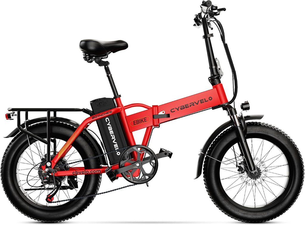 Aelith Folding Electric Bike for Adults–20'x3' Fat Tire, 48V Removable Battery, All-Terrain E-Bike with 7-Speed, Front Suspension – Powerful Foldable Ebike for Commuter