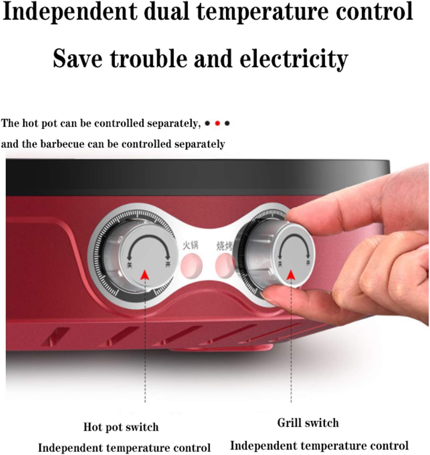 Hot Pot Multifunctional Non-Stick Korean BBQ Smokeless - Korean Hot Pot With Divider Shabu Shabu Pot - Separate Dual Temperature Control
