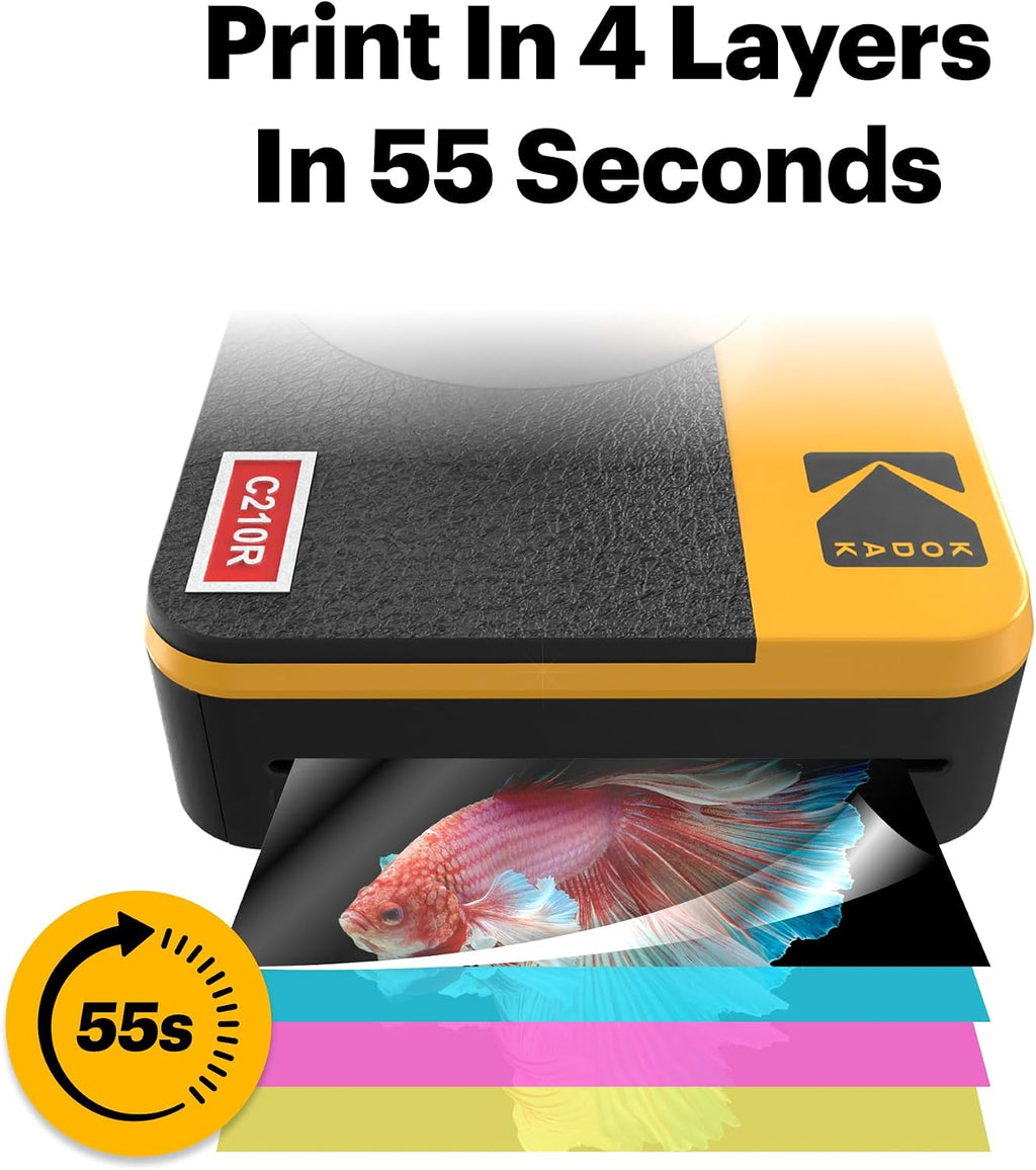 Kodak Mini Shot 2 Retro 4PASS 2-in-1 Instant Digital Camera and Photo Printer (2.1x3.4 inches) + 8 Sheets, White