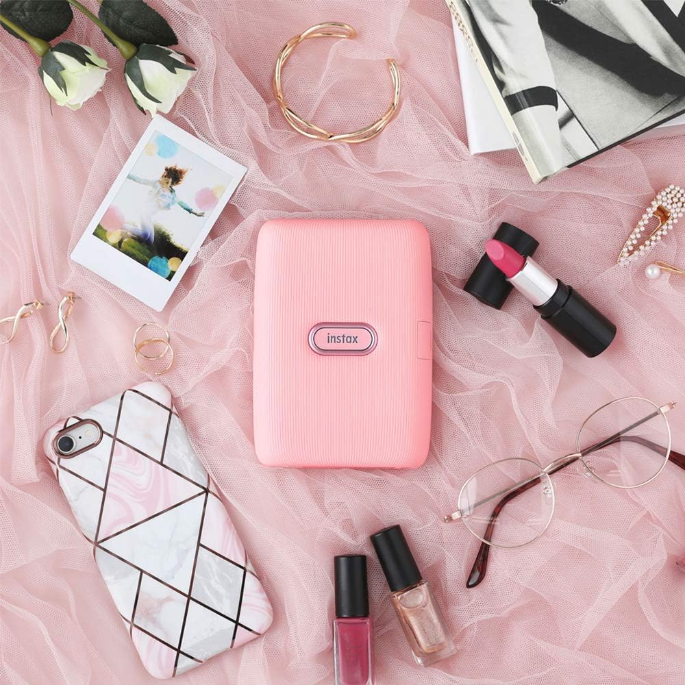 Fujifilm Instax Mini Link2 Smartphone Printer (Soft Pink) Bundle with Fuji Instax Mini Film Pack (40 Sheets)