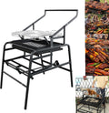 360° Rotating Charcoal Grills,Portable Stainless Steel Camping Grill Barbecue Kabob rotating grill,Swivel Bbq Grill park style grill for Outdoor Picnic Garden Terrace Camping Travel Hiking