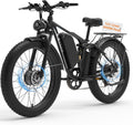 6000W Peak Electric Bike for Adults, 52V 32AH Dual Motor E-Bike, Up to 90Mile & 45 M P H All-Terrain Fat Tires Full Suspension 24/26 Inch Electric Bicycles Hydraulic Disc Brake for Road UL2849 by SGS