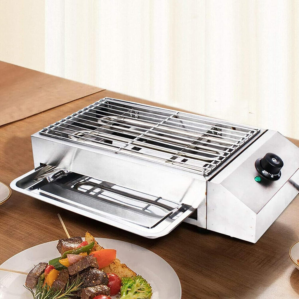 Electric BBQ Barbecue Grill Machine,Smokeless Grill,with Water-Filled Drip Tray & Temperature Control,for Home Cooking