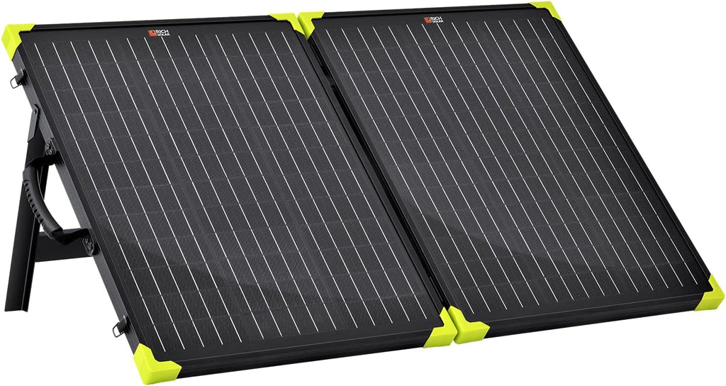 RICH SOLAR 100W Briefcase Solar Charging Kit Portable Solar Panel with 20A Charger Controller Built-in Robust Kickstand (100W+10A Controller)
