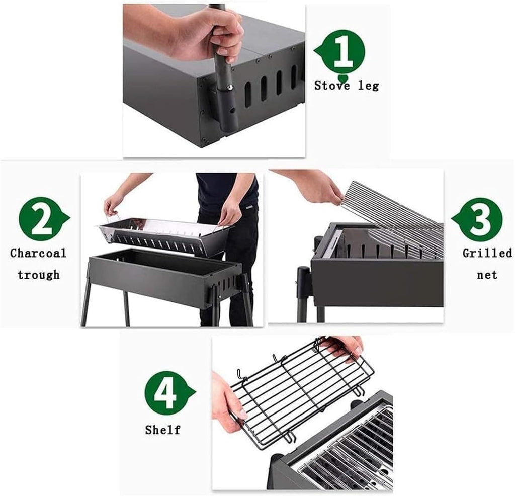 Portable Charcoal Grill Household Charcoal Grill Barbecue Grill Suitable for Garden Camping Beach Party Outdoor BBQ Grill for Outdoor