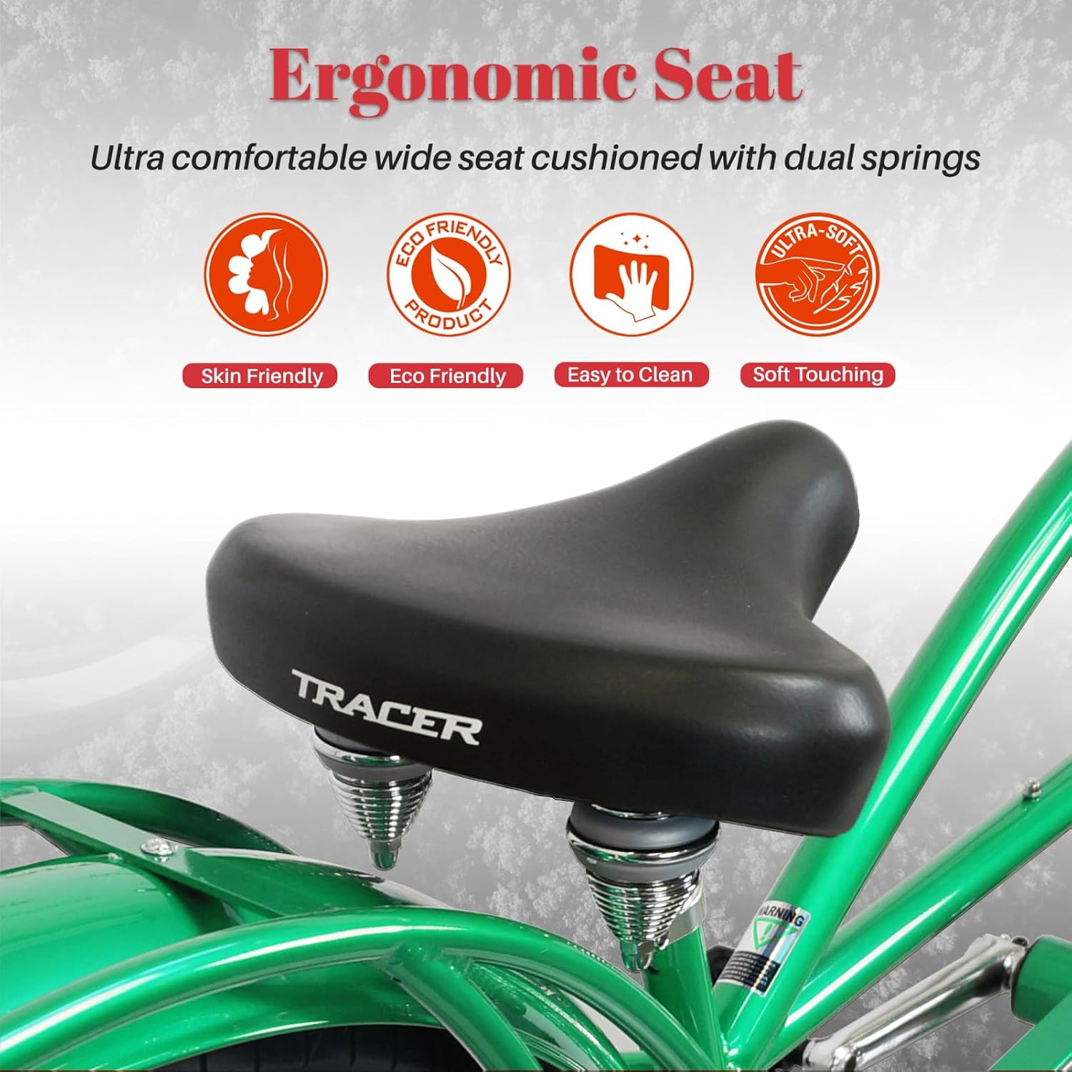 Tracer KRAKER PRO 26 Inch Stretch Chopper Bicycle for Adult,Single Speed Men Lowrider Bike with Oversized Hi-Ten Stretch Steel Frame,Front Wheel 26 * 3.5,Rear Wheel 26 * 4.0 Multiple Colors