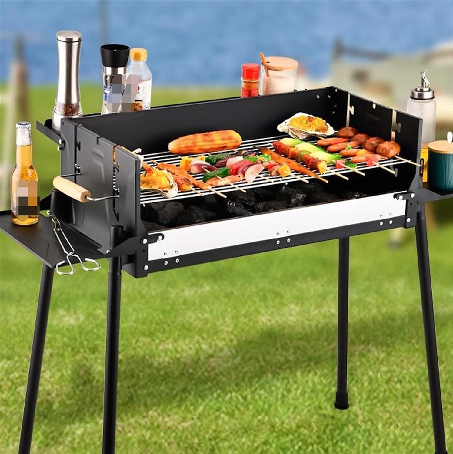 Portable Charcoal Grill Portable Charcoal Grills BBQ Grill Cooking Barbecue Grill for Backyard Party Picnic Travel BBQ Grill for Outdoor