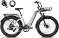 VELOWAVE Electric Bike 26' Fat Tire Ebike Peak 1200W Motor Electric Bike for Adults with 47.97V 14.4AH Removable LG Cell Battery Step-Thru E Bike up to 32MPH UL 2849 Certified with Lock& Bell