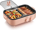 Multifunction Electric Grill Smokeless Barbecue Baking Plates Hot pot Steak Korean BBQ Non-stick Grilled Meat Machine,Household Nonstick Electric Griddle
