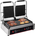 Commercial Electric Griddle Stainless Steel Grill BBQ, Countertop Hotplate Flat Top Kitchen Grill, Business Catering BBQ Steak Bacon Fryer Pans with Dual Thermostatic Control