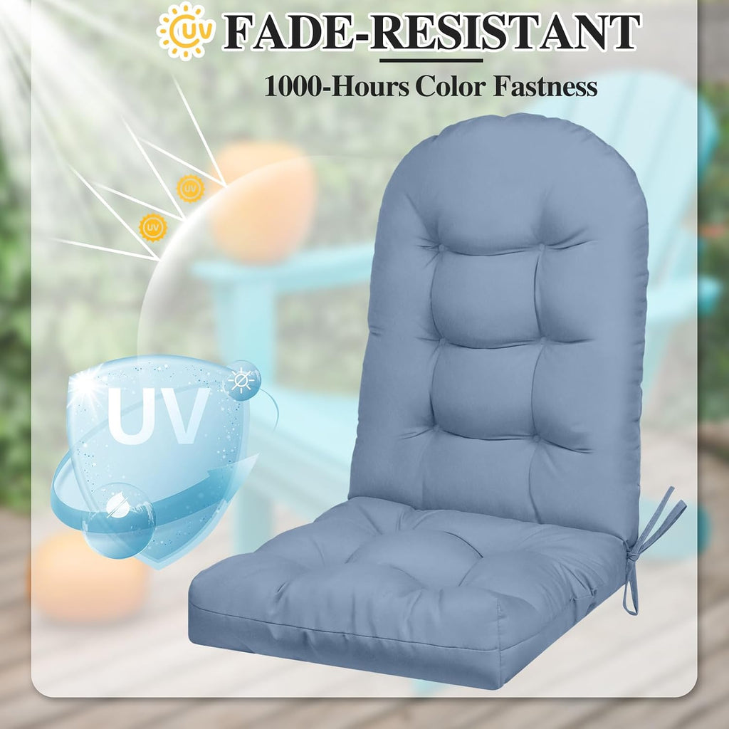 4 Pack Adirondack Chair Cushion, Waterproof Rocking Chair Cushion - Fade Resistant Patio Furniture Cushions, Thickened Patio Chair Pad for Outdoor and Indoor, 49x20x5 Inch