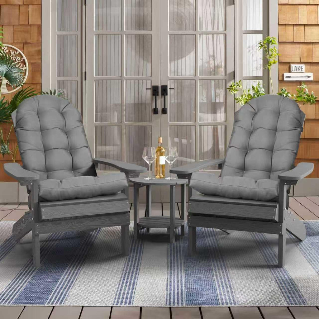 YEFU Adirondack Chair Cushion, Rocking Chair Cushions High Back Set of 4, Thickened Patio Chair Pad for Indoor and Outdoor, 49x20x4.7 Inch, Gray
