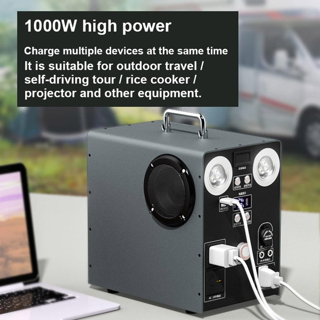 1000 W Portable Power Station, Solar Generator Backup Power Supply, with LED Light and Bluetooth Speaker, for Home Backup, Emergency, Outdoor Camping Or RV Travel(220V/1000w~1087wh)