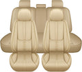 Leather Seat Covers for Jaguar XJ8 2000-2008,Premium Car Seat Covers Full Set,Waterproof Car Seat Protectors with Airbag,Comfort Interior Cover Seats for Cars(Beige)