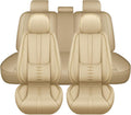 Leather Seat Covers for Hyundai Santa Cruz 2022-2025 2026,Premium Car Seat Covers Full Set,Waterproof Car Seat Protectors with Airbag,Comfort Interior Cover Seats for Cars(Beige)