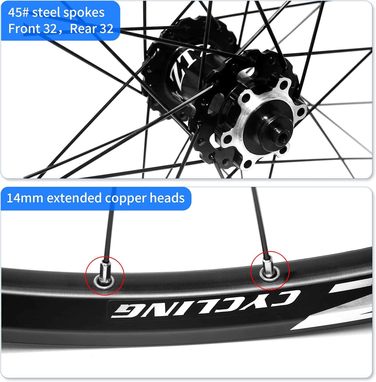 26'/27.5'/29' Mountain Bike Wheelset，Ultralight Aluminum Alloy Rim 32H High Strength Bike Wheels， Quick Release Disc Brake MTB Wheel Set， Compatible 7-12 Speed Cassette