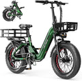 Heybike Ranger Foldable Electric Bike for Adults, 1200W/1800W Peak Motor, 28/32MPH E Bike, 55/90 Miles Range, 20'x4.0' Fat Tire Ebike with Removable Battery, Hydraulic Brakes for Snow, Beach,Commuting