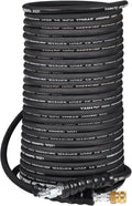 YAMATIC 3/8 Pressure Washer Hose 200 FT 3/8', 4000 PSI Hot Water Power Washer Hose, 360° Swivel 3/8' Quick Connect, Heavy Duty Rubber Hose for Simpson Honda DeWalt Generac Troy-Bilt