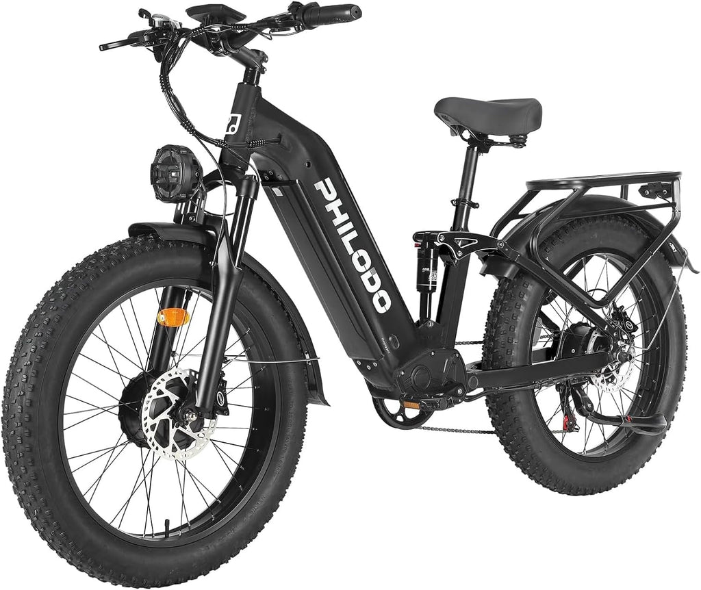 Falcon 60V 32AH Off-Road Electric Bike - 5000W Dual Motor Hunting Ebike, Fat Tire Full Suspension Dirt Bike for Adults, Long Range Snow/Sand Electric Bicycle