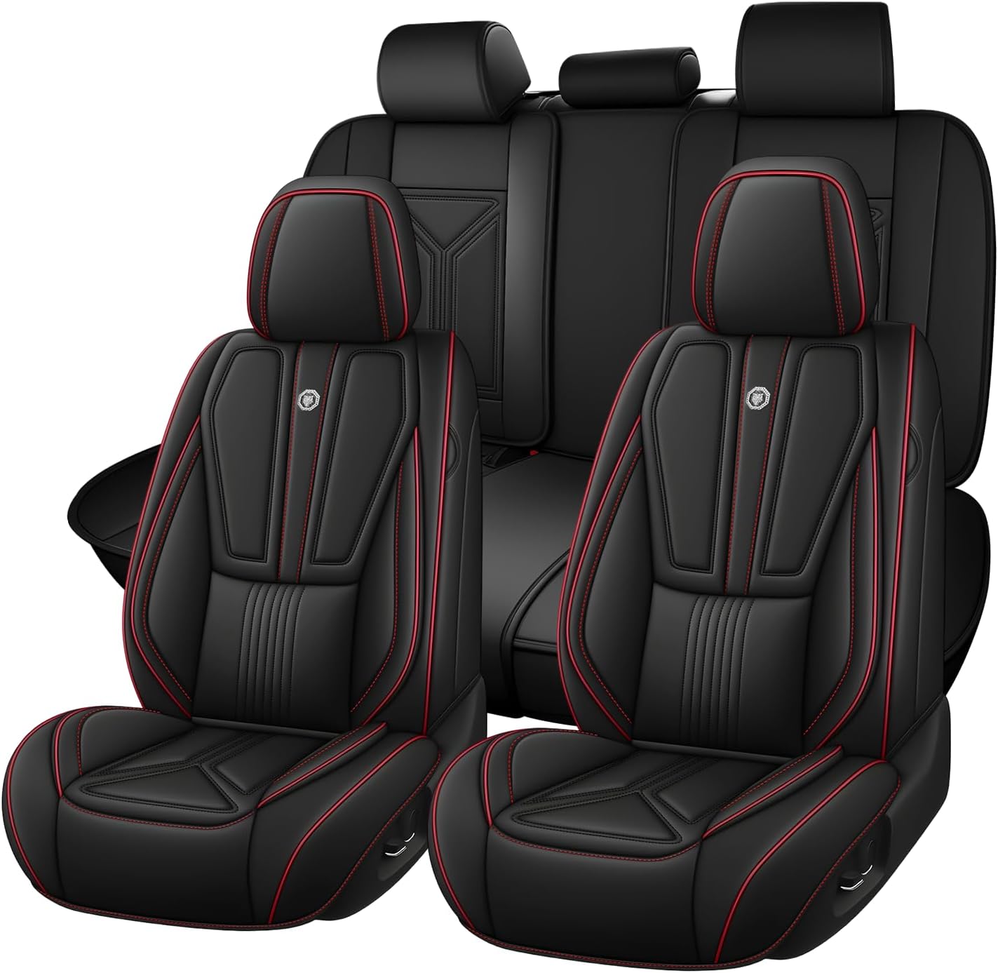 Car Seat Cover for Hyundai Santa Cruz 2022-2025,Leather Seat Cover for Car,Breathable Vehicle Cushions Cover Waterproof Protectors Seat Protector, (Full Set,Black)