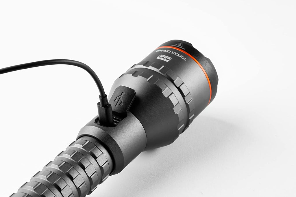 NEBO DAVINCI Flashlight & Portable Charger | Very High Lumens, Rechargeable, Waterproof Handheld Flashlight for Camping & Hunting, USB Power Bank, Variable Zoom, Includes Charging Cable