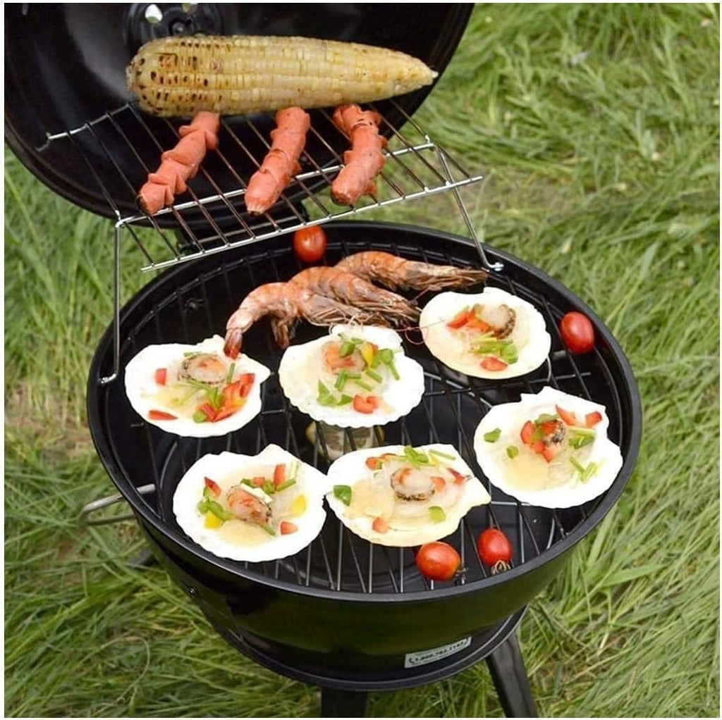 Portable Charcoal Grill Portable Round Charcoal Grill with Plated Steel Grates Stainless Steel Outdoor Folding Barbecue Grill Tools BBQ Grill for Outdoor