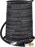 YAMATIC 3/8 Pressure Washer Hose 125 FT 3/8', 4000 PSI Hot Water Power Washer Hose, 360° Swivel 3/8' Quick Connect, Heavy Duty Rubber Hose for Simpson Honda DeWalt Generac Troy-Bilt
