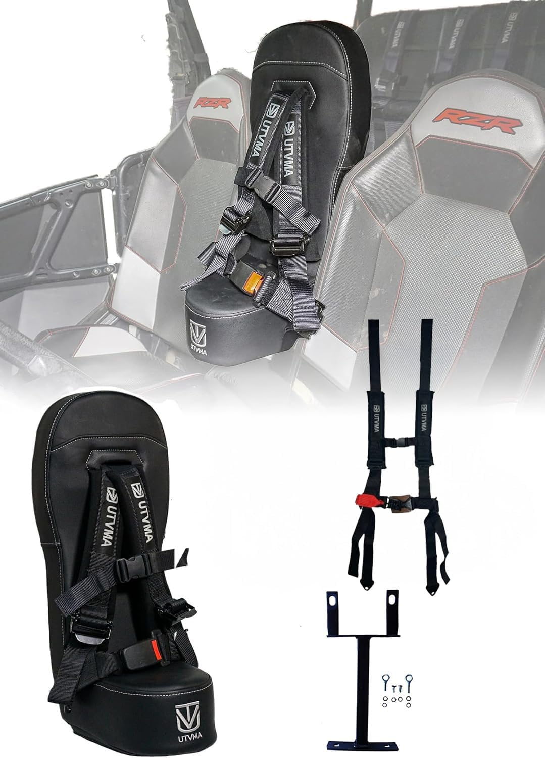 UTVMA RZR 1000 and 900 (2014-2023) Bump Seat with 4-Point Harness