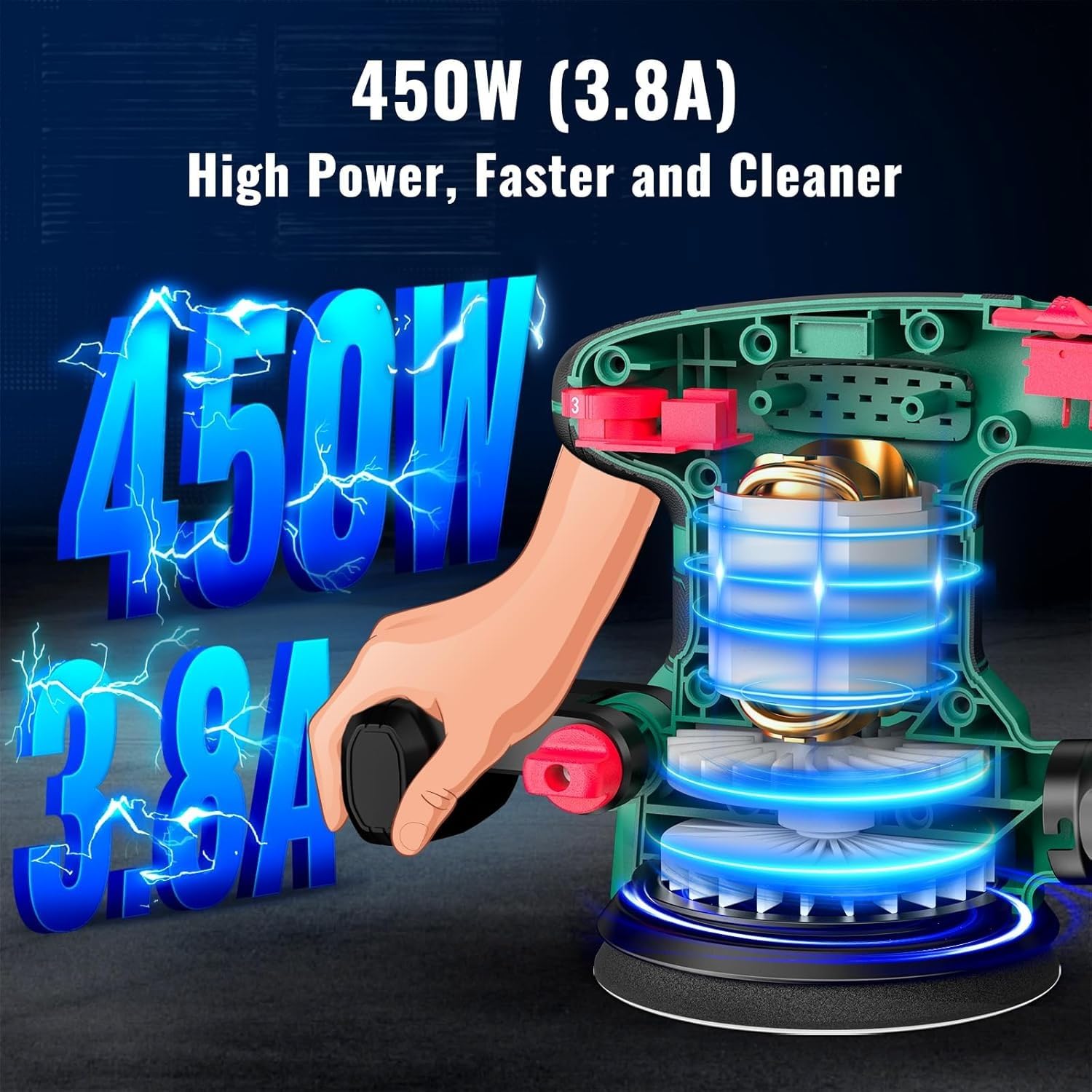 HYCHIKA Power Tool Combo Kit, Orbital Sander 3.8Amp 450W,6.2A Mini Circular Saw, 2-Tool Power Tool Set Combo Kit