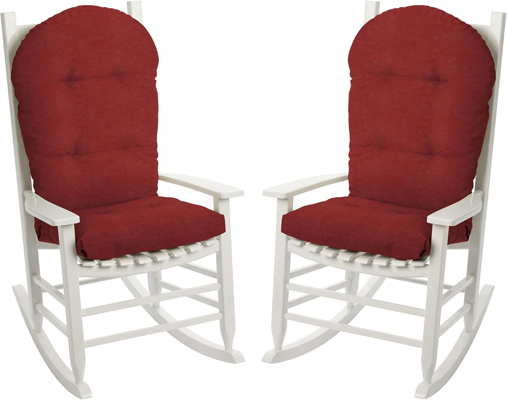 ARDEN Oceantex Indoor/Outdoor Plush Modern Tufted Adirondack Cushion, 2-Pack, 21.5 x 19, Water Repellent, Rain Proof, Fade Resistant Cushion For Rocking Chair Or Adirondack Nautical Red