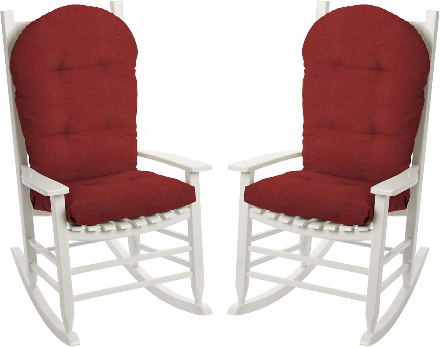 ARDEN Oceantex Indoor/Outdoor Plush Modern Tufted Adirondack Cushion, 2-Pack, 21.5 x 19, Water Repellent, Rain Proof, Fade Resistant Cushion For Rocking Chair Or Adirondack Nautical Red