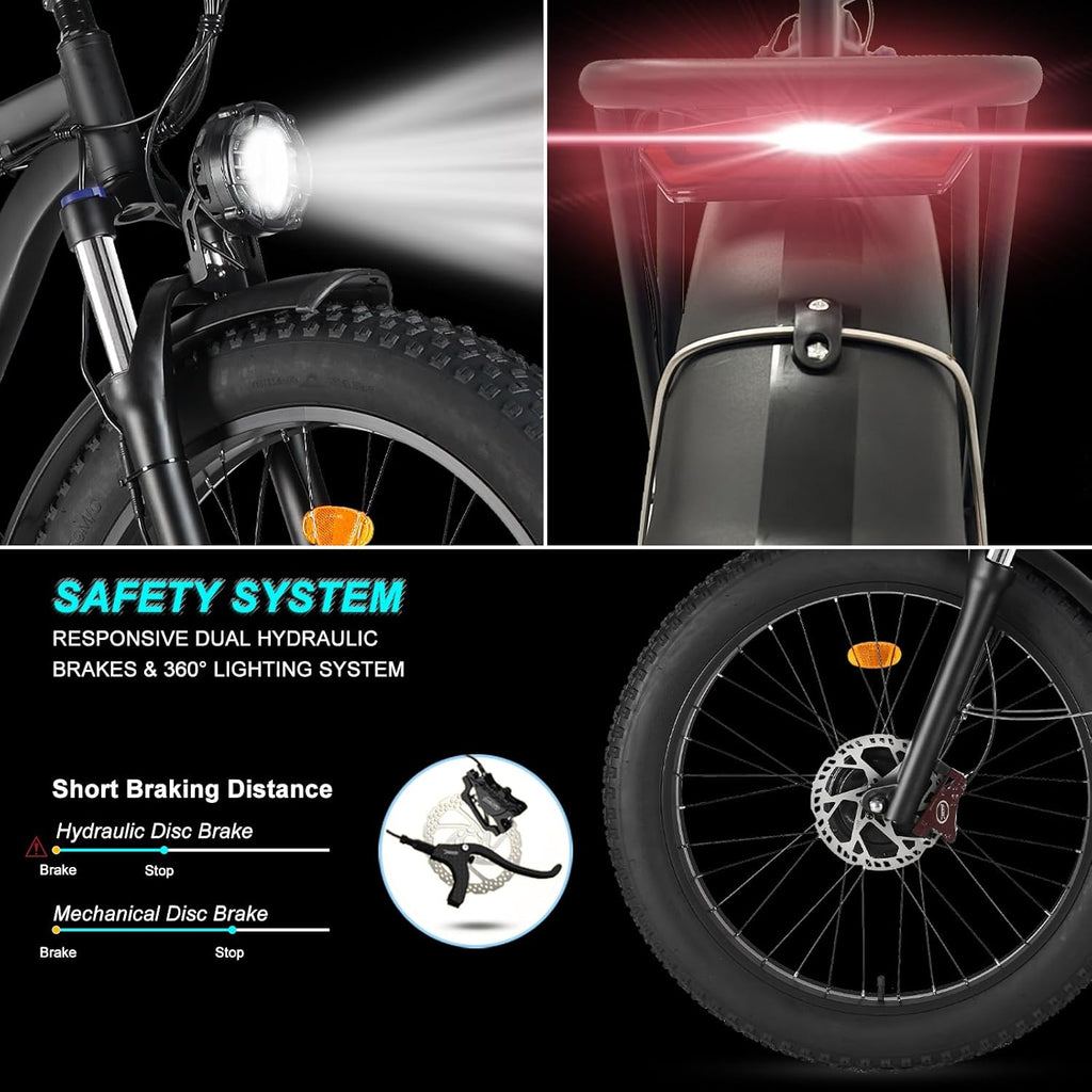 Electric Bike for Adults, 5000W Peak Dual Motor 60V/52V 25Ah/23Ah 20MPH AWD Ebike 21 Speed 26' Fat Tire MTB Hydraulic Disc Brake