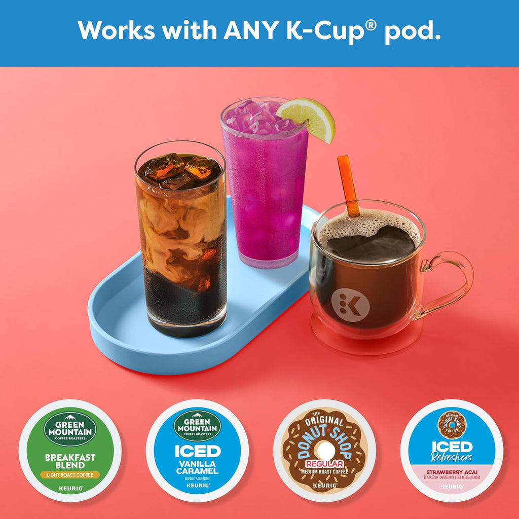 Keurig K-Iced Coffee Maker, Single Serve K-Cup Pod Iced Coffee Maker, With Hot and Cold Coffee Capabilities, Brews Any K-Cup Pod, White