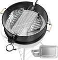 Upgraded Rotisserie Kit for Weber 22 inch Kettle Charcoal Grills Accessories, Rotisserie Grill Kit for Weber & Other Similar Size Grills, with Handles, Charcoal Baskets,10 Pcs Drip Pans, Black
