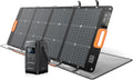 GRECELL 240W Portable Power Station with 120W Solar Panel, 24% High Efficiency 153.6WH Solar Generator, LiFePO4 Battery Dual Way 100W PD, Portable Power Bank with Integrated Stand for Outdoors Travel