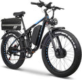6000W Peak Electric Bike for Adults, 52V 32AH Dual Motor E-Bike, Up to 90Mile & 45 M P H All-Terrain Fat Tires Full Suspension 24/26 Inch Electric Bicycles Hydraulic Disc Brake for Road UL2849 by SGS