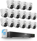 ZOSI 32CH 4K PoE Security Camera System,16pcs 8MP Dome Cameras,Person Vehicle Detection,Two-Way Talk,Spotlight Color Night Vision,16Port 32Channel NVR with 4TB HDD,24/7 Recording for Home/Business