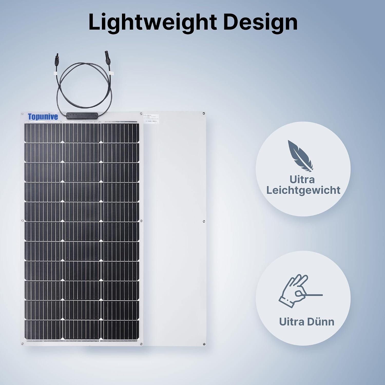 2PCS 100W 12V Flexible Solar Panel 9BB Monocrystalline Cell 12 Volt Semi-Flexible for Marine RV Trailer Boat Cabin Van Car Uneven Surfaces 12V 24V Battery Charge