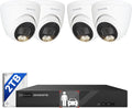 ONWOTE 4K NVR PoE Security Camera System 2 Way Audio, 8 Channel NVR 2TB, 4X 8MP Wired Outdoor IP Cameras, 125° FoV, AI Human Vehicle Detection Trigger Color Night Vision, CCTV Kit for Home Businesses