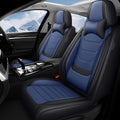 Fit for Volkswagen Jetta 2005-2025 Custom Seat Covers, PU Leather Car Seat Covers, Full Coverage Protection, Thick Cushioning Seat Protectors(Luxury Front Row/Black Blue)