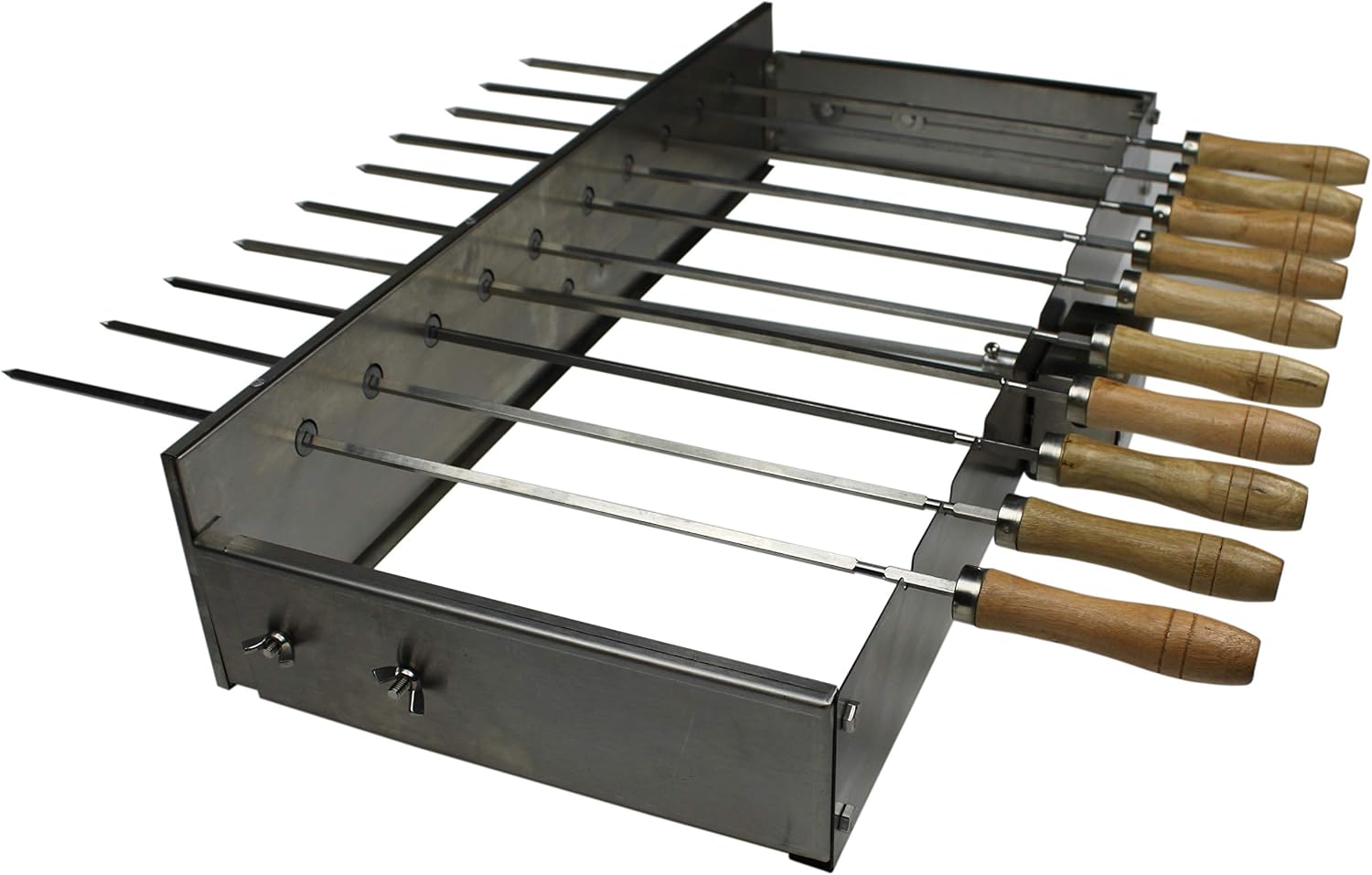Grill Top Multispit Rotisserie with 10 Rotating skewers - Stainless Steel