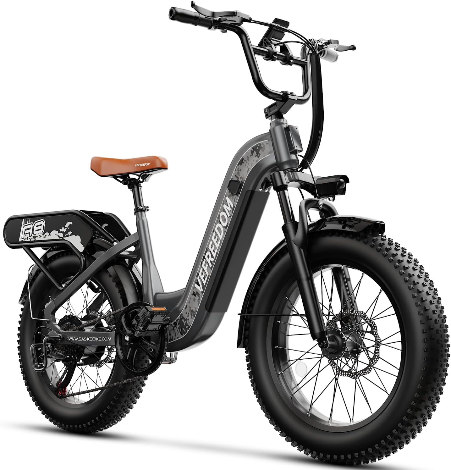 VEFREEDOM 1500W Motor Electric Bike for Adults 80 Miles 30MPH Ebike 20' x 4 Fat Tire 48V 20Ah Removable Battery Mountain E Bike Commuter Front Suspension Bicycles Men Women