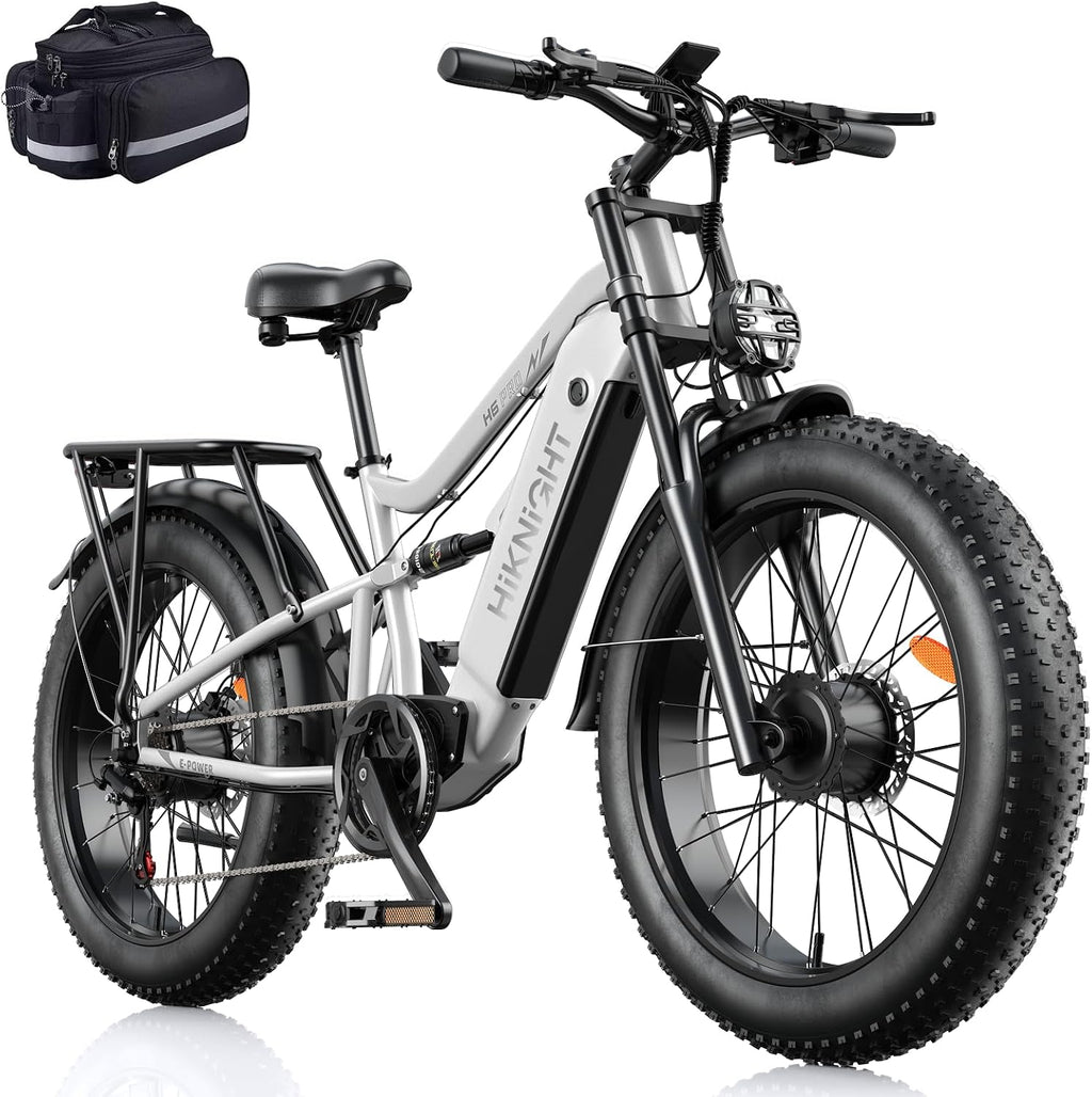 Dual Motor Electric Bike Peak 3000W, 52V 20AH Battery E Bike for Adults 26 Inch Fat Tire Mountain Electric Bicycle 38 MPH, Full Suspension Dual Hydraulic Disc Brake