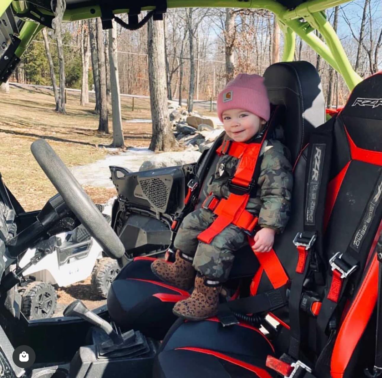 UTVMA RZR 1000 and 900 (2014-2023) Bump Seat with 4-Point Harness | Kids Seat | Jump Seat | All Models (XP, Turbo, Turbo S, High Lifter, Sport, Premium, Ultimate) (Black)