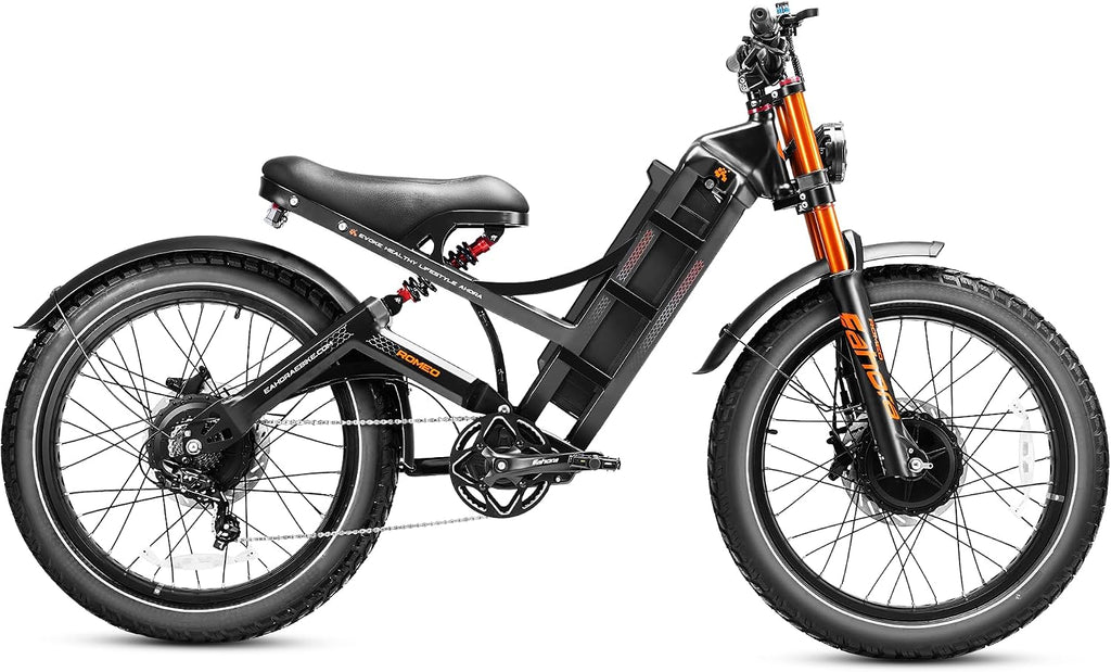 eAhora Romeo Pro 3 Electric Bike for Adults, 5600W 50MPH Dual Motor Ebike, 60V 80AH 250Miles Long Range Electric Bike, 26' *4.0 Fat Tire Electric Mountain Bike Full Suspension Off-Road E-Bike