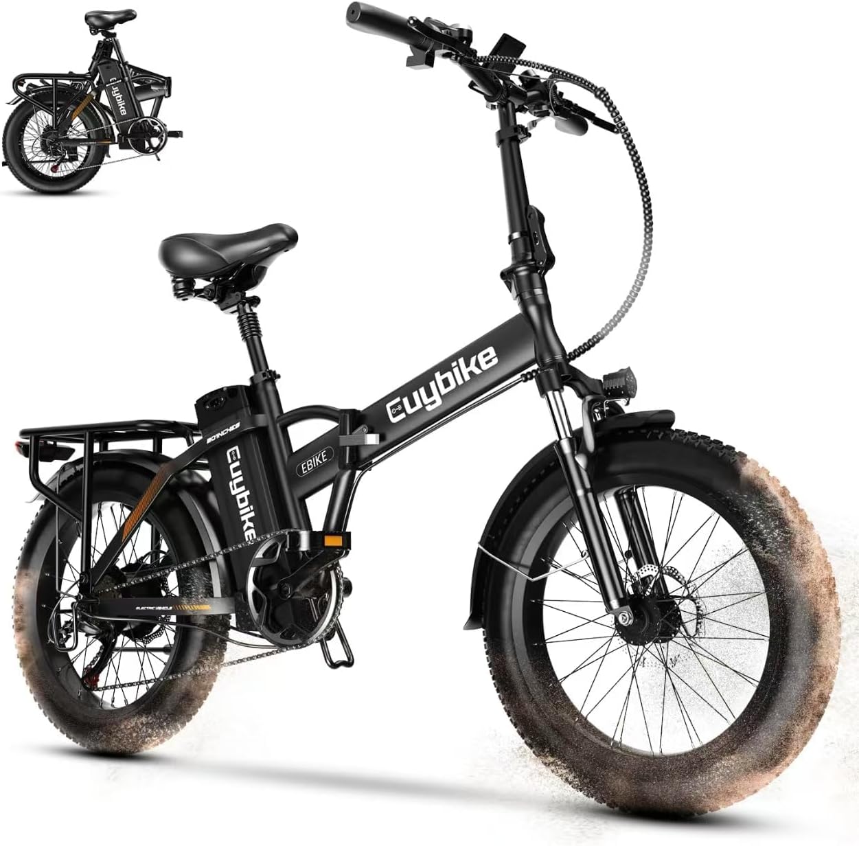 Auloor Folding Electric Bike for Adults,1000W Motor(1000W Peak),30MPH, 80Mile,48V 20AH Battery,20' Fat Tire Foldable Electric Bicycle,Commuter Beach Snow E-Bikes,7-Speed