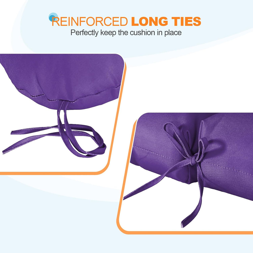 EAGLE PEAK Tufted Outdoor/Indoor Seat/Back Chair Cushions, Set of 2, 42'' x 21'', Purple